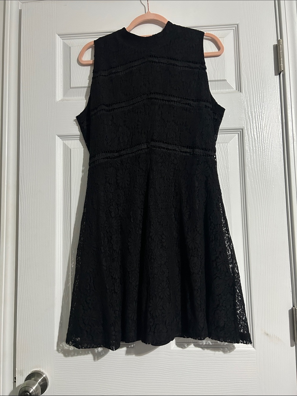 Francesca's Collections Black Sleeveless Lace Mini Dress